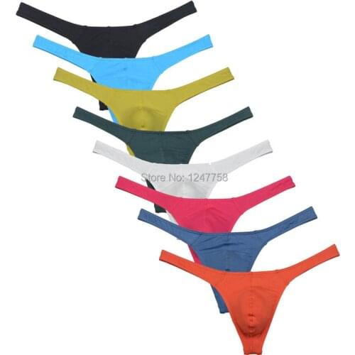 Sexy Mens Modal Tangas Micro Fabric Stretch Thong T-Back String Homme Sexy Underwear Jockstrap Gay Men Lingerie