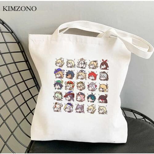 Genshin Impact Keqing shopping bag shopper tote bolsa handbag jute bag cotton bag shoping sac cabas grab