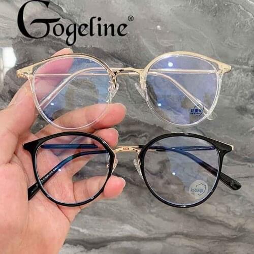 TR90 Transparent Computer Glasses Frame Women Men Anti Blue Light Round Eyewear Blocking Glasses Optical Spectacle Eyeglass