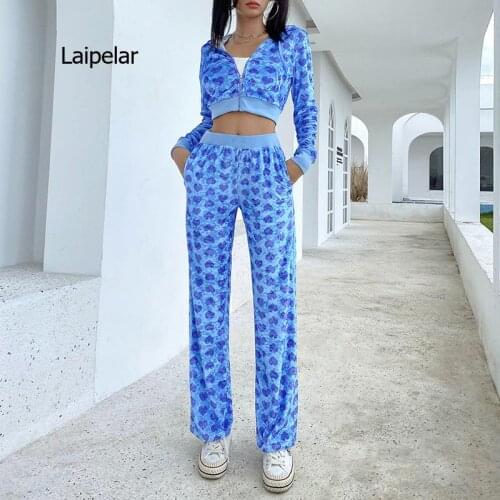 Heart Print Casual Sport Set Autumn Streetwear Zipper Short Hooded Cardigan and Lace Long Sweatpants Pink Womens Tracksuit