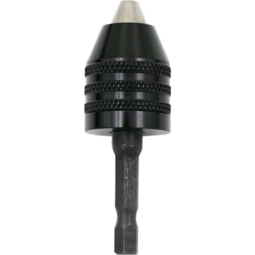 0.3-8mm 1/4 inch Keyless Drill Chuck Screwdriver Impact Driver Adaptor Hex Shank Drill Grinder Quick Change Adapter Convert -B