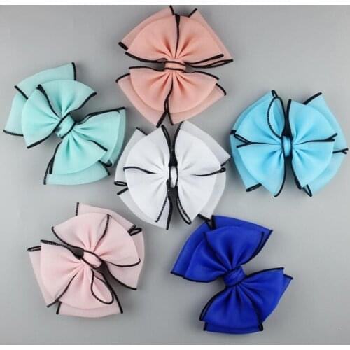 10pcs/lot Large Hair Bow For Girls Knotted Double Layers Appliques Wedding Decoration