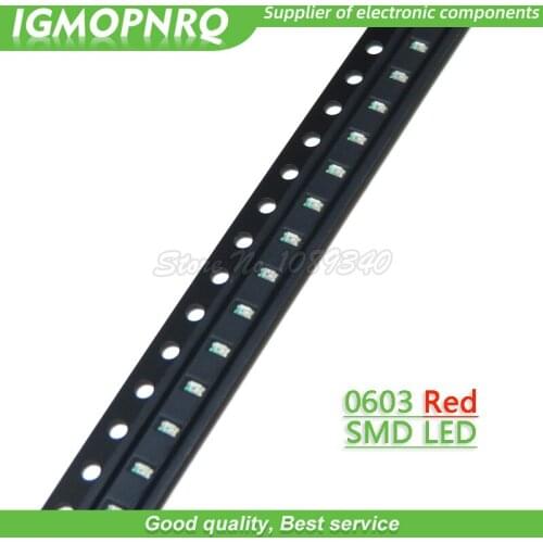 100pcs Red 0603 SMD LED diodes light IGMOPNRQ