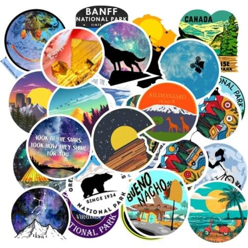 100pcs/Lot Stickers Pack Laptop Colorful Outdoor Scenery Graffiti Stickers Graffiti Luggage Waterproof Decal Skicker for Kid Toy
