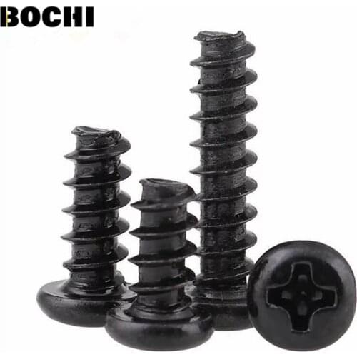 GB/T 1000Pcs M1.4 M1.7 PB Phillips Head Micro Screws Round Head Self-tapping Electronic Small Wood Screws SS03