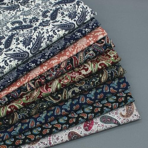 147x50CM Retro Leaf Poplin cotton fabric crafts summer apparel dress patchwork fabric for hair bow sewing tissue cotton cloth