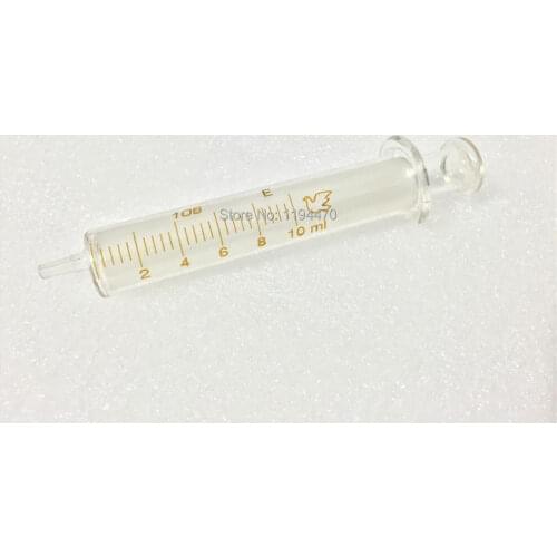 2pcs/Lot 10ml Glass Syringe Injector Lab Glassware Sampler