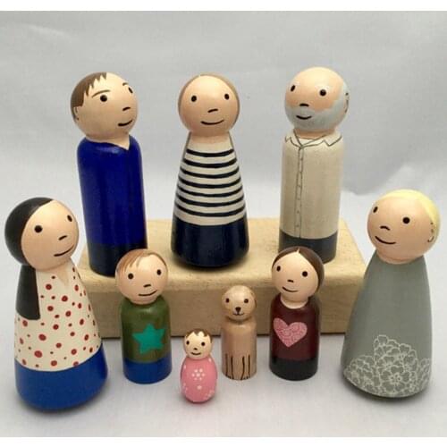 20pcs 55mm Peg Dolls Unpainted Unfinished Women Dolls Handmade Grden Decor DIY Crafts Blocks Wooden Blank ChildrenS Goods Toys