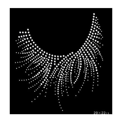 20pc/lot necklace design hotfix rhinestone,heat transfer design iron on motifs,rhinestone applique for garment