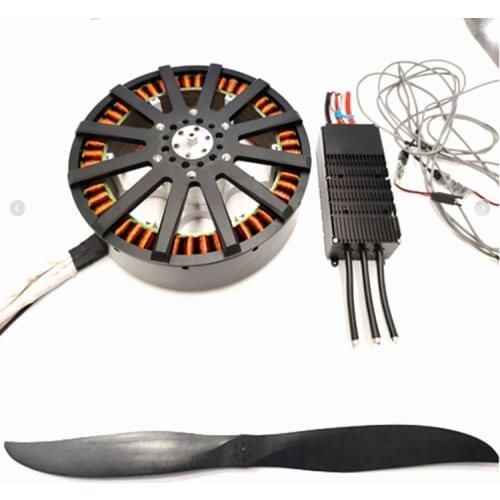 25kw 110kg thrust torque Giant drone Gear hub EV car dc Brushless Motor 100v 300A esc and T6318 Inch propeller
