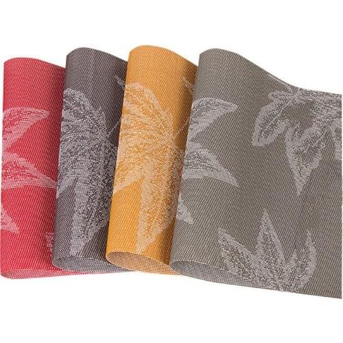 4pcs Placemat Tableware Pad Maple Leaf Placemat Table Mat Heat Insulation Placemats Bowl Coaster Kitchen Non-Slip Pad