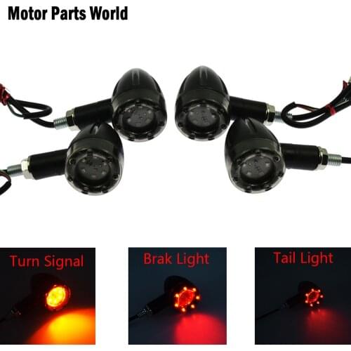 4PCS Universal Motorcycle LED Turn Signal Light Indicators Light Brake Rear Running Lamp For Harley Cafe Racer For Kawasaki
