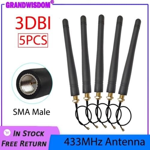 433MHz antenna lora 3dBi SMA Male Connector antenne 433 mhz directional antena +21cm RP-SMA to ufl./ IPX 1.13 Pigtail Cable