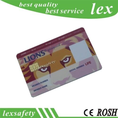 500PCS/Lot Printing Iso14443a+Iso7816 F08 24C16 RFID Smart IC Dual Chip Hybrid Card