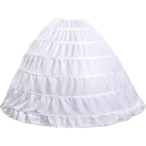6-Hoops Hoop Skirt Crinoline Petticoat for Wedding Dress Crinoline Underskirt Ball Gown Petticoat for Women Hoopless