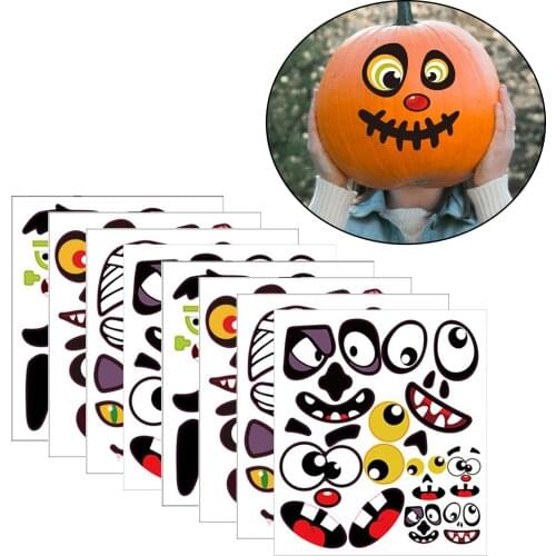 8pcs Halloween Pumpkin Ghost Sticker DIY Halloween Gift Stickers Halloween Decor