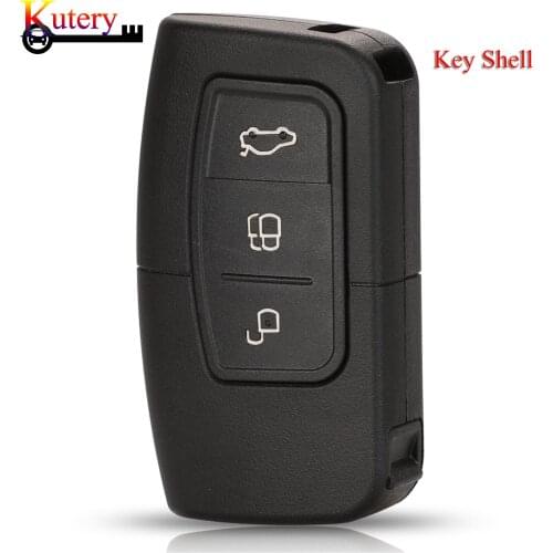 Kutery 10pcs/Lot Remote Car Key Shell For Ford 2016+ Focus Mondeo Galaxy S-Max C-Max Kuga 3Buttons Replacement Cover Fob Case