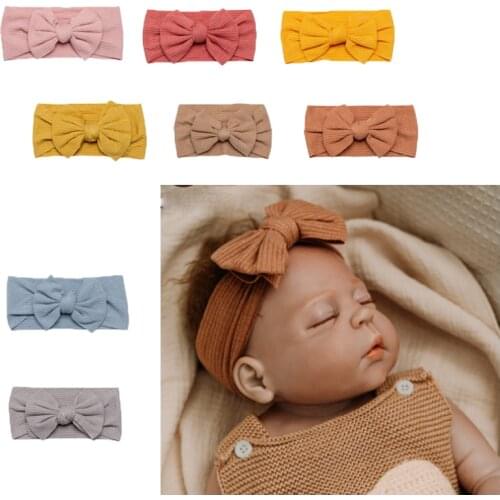 Lets make Baby Headband Cotton Girls Hair Accessories Rabbit Ear Turban Bow Elastic Hairband Baby Princess Christmas Day Gifts
