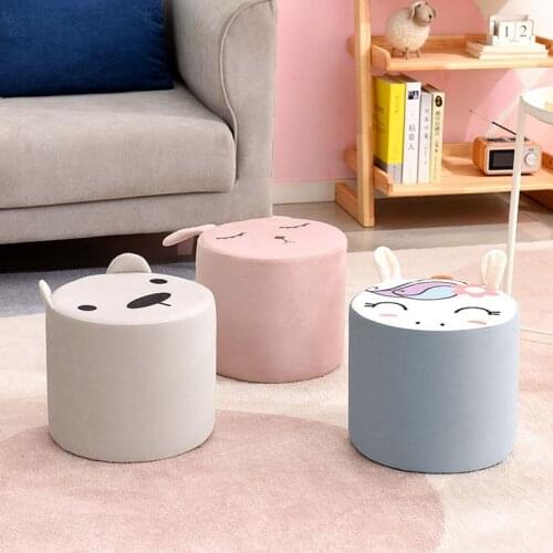 Детский стул табурет Cartoon Cloth Art Small Childrens Stool Lovely Round Stools Cushions Foot Chair Household Furniture