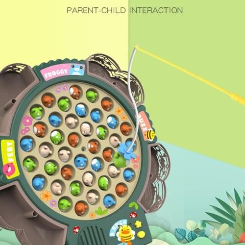 Electric Musical Rotating Fishing Toy Children Board Play Fish Game Magnetic Fish Outdoor Sports Educational Toys For Boys Girls