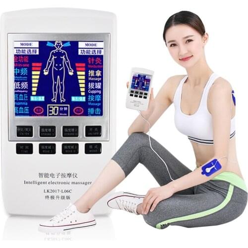 Electric Muscle Stimulator Tens EMS Multi-Function Massager Cupping Acupuncture Dual Frequency Physiotherapy Massage Machine