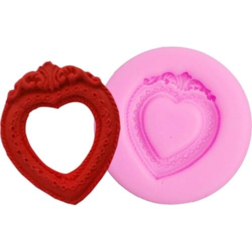 Craft Molds DIY Heart frame kitchen Baking accessories Photo Love Shape Cake tools chocolate silicone mold F0741