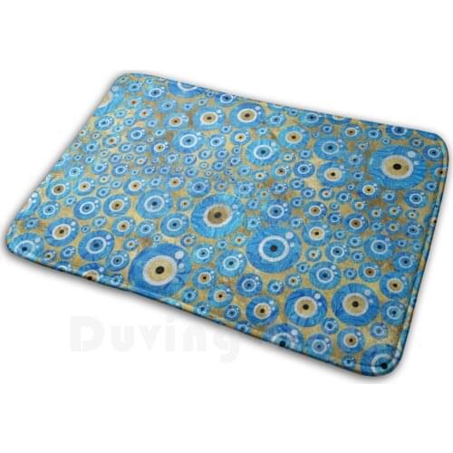 Greek Blue Glass Evil Eye Amulet Mat Rug Carpet Anti-Slip Floor Mats Bedroom Greek Greek Amulet Greek Amulet Greek Eye Blue Eye