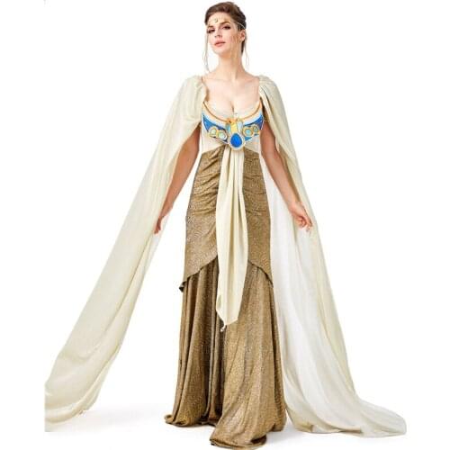 HalloweenCarnival Party Halloween Egyptian Cleopatra Costume Women Adult Egypt Queen Cosplay Costumes Sexy Golden Fancy Dress