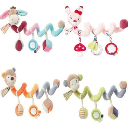 JJOVCE Baby plush animal donkey/ monkey/ bear/ rabbit Crib Revolves Be Stroller Playing Crib Lathe Hanging Rattle toy 40%off