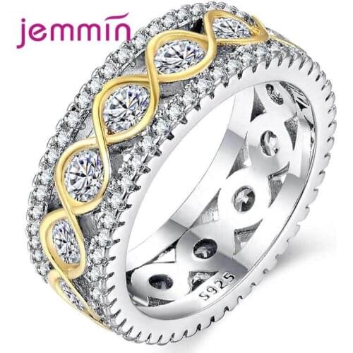 High Quality Europe Style Women 925 Sterling Siver Engagement Rings Boutique Ladies AAA Cubic Zirconia Jewelry Lovers Gift