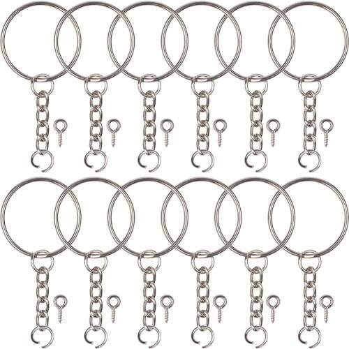 360Pcs Keychain Kit Include Key Chain Rings&Jump Rings&Screw Eye Pins Bulk DIY Key Chains Keyring for Crafts and Jewelry Making