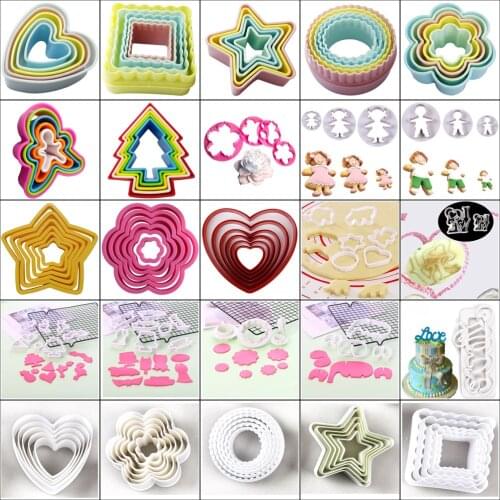 Multi-shaped Plastic Cookie Cutters Cake Molds Gingerbread Man Biscuit Cutter Set Different Sizes Assorted Colors Cookie Mold
