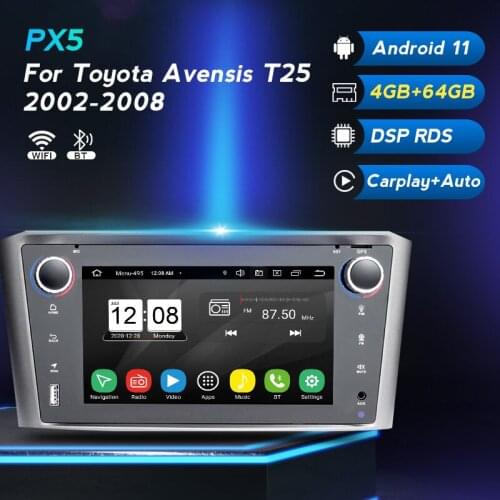 7“Ram 4G+64G DSP For Toyota Avensis T25 2002-2008 Android 11 Multimedia Car Radio DVD Player GPS Navigation Carplay Audio Stereo