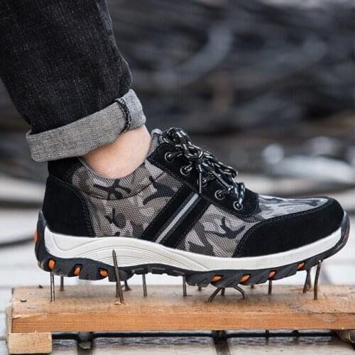 ZEEKSON Spring Mens Shoes Korean Fashion Trend Safety Shoes New Mens Running Casual Shoes Board Shoes Non-slip Sports Shoes