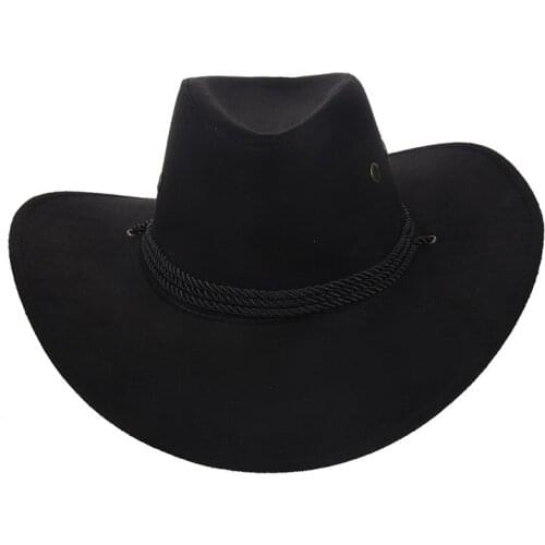 New Cowboy Cap Suede Look Wild West Fancy Cowgirl Unisex Hat Black