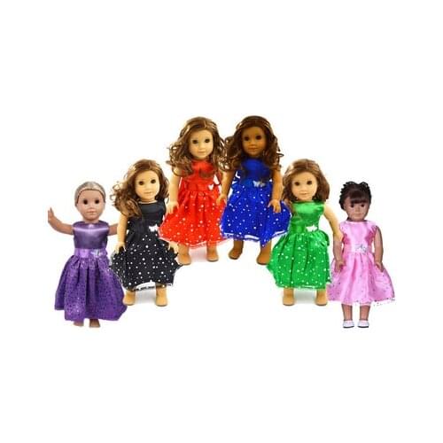 2021 New Pattern Clothes Bow Dress Fit 18 Inch American&43cm Baby New Born Doll Clothes Accessories