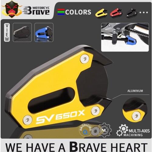 SV 650 X Motorcycle Kickstand Foot Side Stand Extension Pad Support Plate For Suzuki SV650X 2018 2019 2020 2021 SV 650X sv650