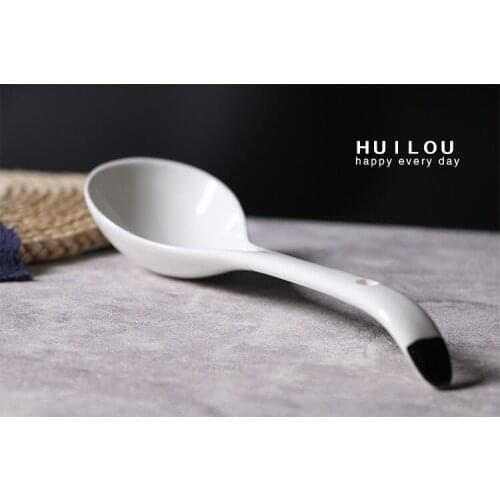 Creative Large Ceramic Spoons Home Soup Spoons Hotel Home Long Handle Spoons Home Kitchen Supplies