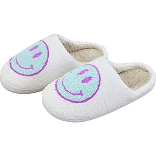Factory Direct Selling Super Soft Plush Home Slipper Winter Warm Indoor Slippers With Smile Face