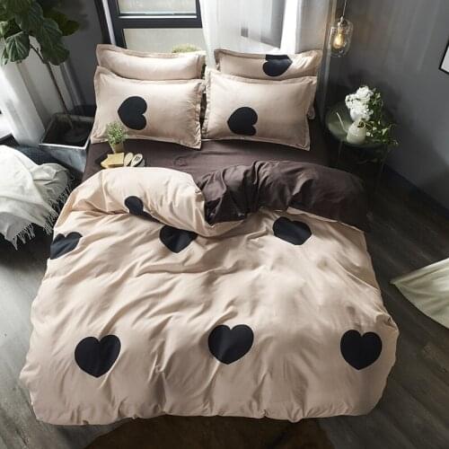 Heart Pattern Pink Comforter Bedding Set Modern Fashion Double Sided King Queen Full Single Size Duvet Cover Sheet Pillowcase