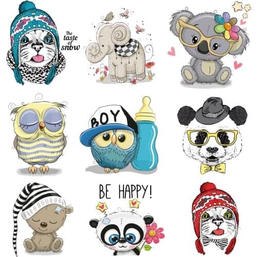 Iron on transfer for clothing thermoadhesive patches stickers diy owl animal textile vinyl Stripes thermotransfer for clothes i