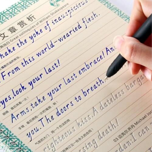 Adult English Copybook 3pcs Reusable HandWriting Groove Auto Fades English Practice Book For Student School Supplies