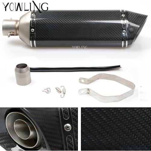 Motorcycle Real Carbon Fiber Exhaust Muffler Pipe Escape FOR SUZUKI GSR600 GSR 600 2006-2011 GSR750 GSR 750 GSR400 2008-2012
