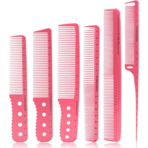 High Quality Professional Hair Stylist Barber Cutting Comb Y5 Series Measuring Scale Haircut Comb ABS Material 6 Types