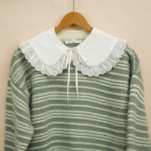 Women Doll Fake Collar Shawl Girls Ruffles Half Shirt Shawl Wrap Lapel Detachable Collars False Collar Clothes Accessories