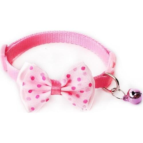 1PC Adjustable Pet Collar Puppy And Cat Nylon Leash Necklace With Bells And Bow Design Festival Wearable Party cat products