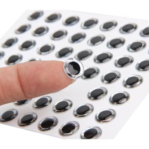 100pcs 3D Fish Eyes Holographic Professional Fishing Lure Eyes Fly Tying Jigs Dolls With Good Adhesive Fish Lures Eyes Rubber
