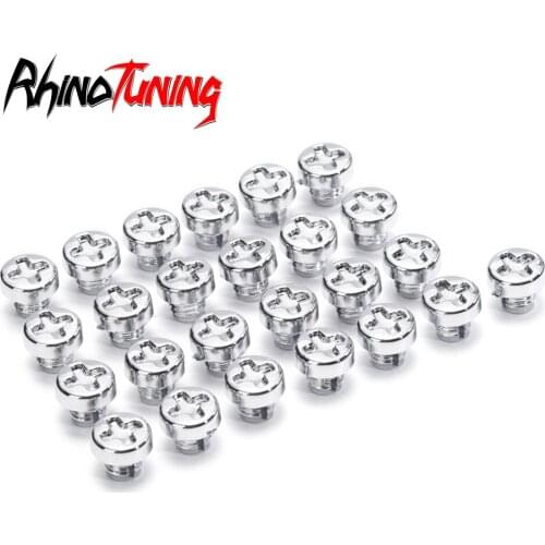 100pcs Universal Wheel Rivets Nuts Rim Lip Studs Bolts For Car Rims Chrome Sliver