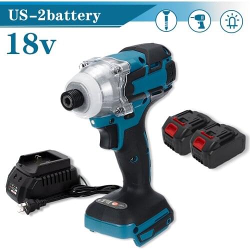 18V Cordless Electric Screwdriver Speed Brushless Impact Wrench Rechargable Drill Driver+ LED Light For Makita 18V Battery