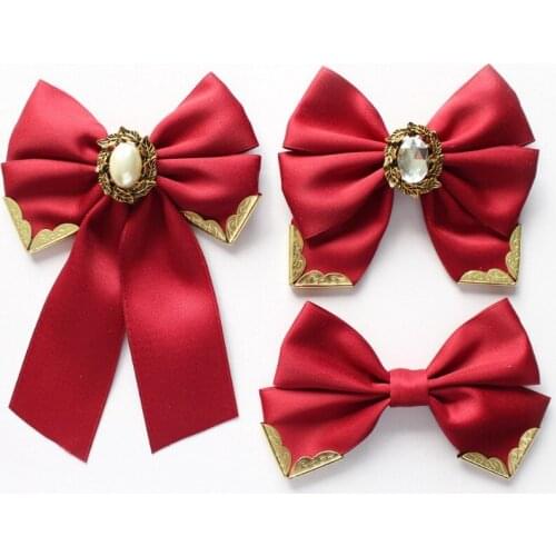 2021 British Women Wedding Banquet Party Neck Bow Tie Men Alloy Metal Head School Child Ribbon Butterfly Chic Rhinestone Bowtie